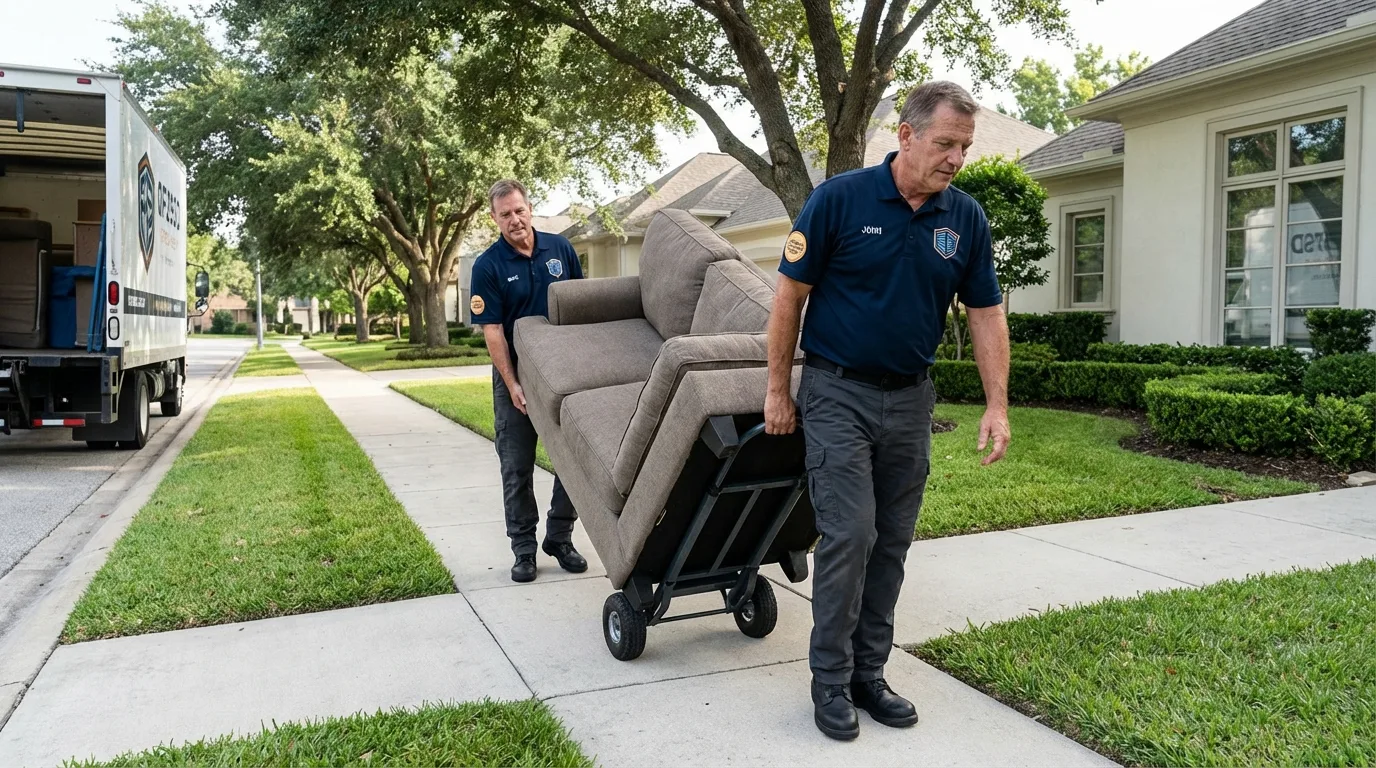 Local residential moving crew loading furniture in Westmorland, CA